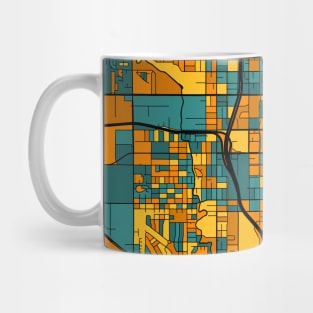 Salt Lake City Map Pattern in Orange & Teal Mug